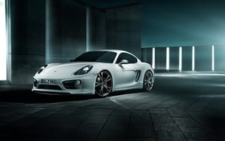 Обои Порше, 2013-16, Cayman, Porsche, Автомобили, белые, автомобиль, авто, белых, Белый, белая, машина, TechArt, машины