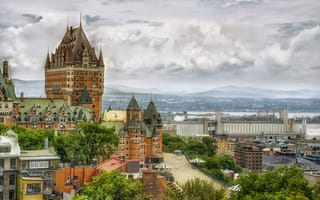 Картинка Города, Канада, Замки, Дома, Chateau, Здания, Quebec, Frontenac, Квебек