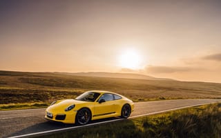 Картинка Porsche, 2018, 911, Carrera, Автомобили, Порше, Авто, Машины, Желтый, желтая, желтых, желтые, Coupe