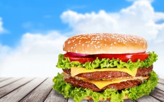Обои Гамбургер, Фастфуд, Пища, питание, Продукты, Овощи, Еда, Быстрое, питания, Доски