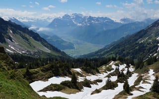 Картинка Альпы, Швейцария, Снег, снегу, альп, Природа, Glarus, Mountain, снеге, Горы, снега, Пейзаж, Glares, Braunwald