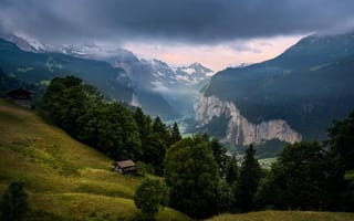 Картинка Швейцария, Wengen, Lauterbrunnen, Природа, Горы, гора