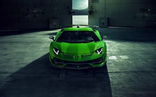 Обои Ламборгини, Aventador, машины, машина, Novitec, Lamborghini, зеленых, авто, зеленые, 2019, зеленая, Спереди, Автомобили, автомобиль, SVJ, Зеленый