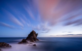 Картинка Португалия, Madeira, Природа, скале, Небо, Море, Утес, Скала, скалы