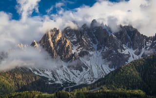 Картинка Италия, San, гора, облако, облачно, Облака, Леса, Природа, Горы, лес, Candido, Dolomites