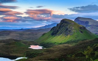 Картинка Шотландия, Isle, Природа, облачно, Облака, of, облако, гора, Небо, Skye, Hebrides, Quiraing, Горы