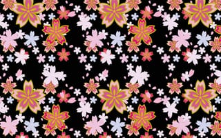 Картинка Текстура, Цветы, фоне, на, Черный, черном, цветок