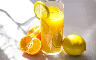 Обои Сок, Апельсин, Пища, стакане, Лимоны, Еда, Стакан, стакана, питания, Продукты