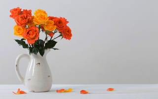 Картинка букет, роза, Шаблон, Розы, оранжевая, оранжевых, Кувшин, цветок, открытки, поздравительной, Оранжевый, Цветы, лепестков, Букеты, оранжевые, Лепестки, кувшины