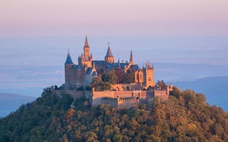 Картинка Германия, Hohenzollern, Castle, Baden-Württemberg, Замки, Холмы, город, замок, холм, холмов, Города