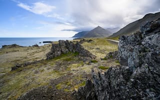 Обои Исландия, Горы, берег, Скала, Побережье, скалы, скале, гора, Утес, Природа