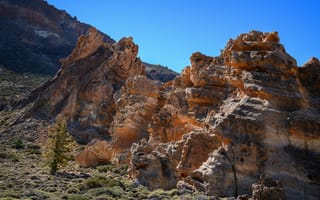 Картинка Испания, Teide, гора, скале, Утес, Природа, скалы, National, Park, Tenerife, Скала, Горы
