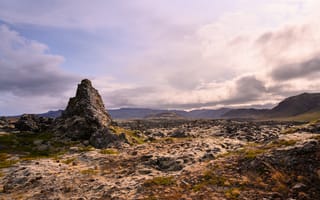 Картинка Исландия, Скала, Облака, скалы, облако, Камень, Утес, Камни, скале, облачно, Природа