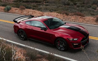 Обои Ford, Mustang, Бордовый, Shelby, GT500, автомобиль, бордовые, красный, Форд, машины, авто, бордовая, Автомобили, темно, машина