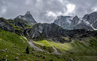 Картинка Швейцария, Wolfenschiessen, Утес, скалы, скале, Камни, Природа, Скала, Горы, Камень, гора