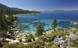Картинка америка, Tahoe, Камень, Природа, Камни, США, штаты, Озеро, Lake