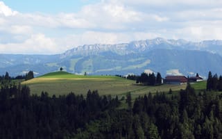 Картинка Швейцария, Napf, Горы, Горизонт, Bereich, Kanton, горизонта, лес, Поля, Bern, гора, Природа, Леса