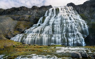 Обои Исландия, Dynjandi, Утес, Скала, Природа, waterfall, Водопады, скале, Камень, скалы, Камни