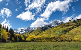 Картинка штаты, Aspen, Colorado, США, америка, гора, Луга, осенние, Осень, лес, Леса, Горы, Природа