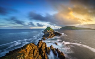 Картинка Ирландия, Kerry, Dunmore, Head, Природа, Скала, облачно, берег, скале, Облака, Утес, облако, скалы, Побережье