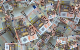 Обои Евро, Банкноты, Текстура, 50, Крупным, Купюры, Деньги, планом, вблизи