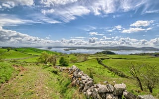 Картинка Ирландия, Connemara, облако, Пейзаж, Облака, Камень, Природа, облачно, Камни, Небо