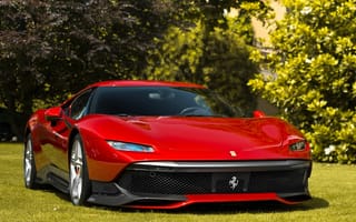 Обои Ferrari, 2018, Спереди, Феррари, красная, Красный, машины, красных, Автомобили, красные, sp3, машина, автомобиль, SP38, авто, Металлик
