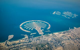 Картинка Дубай, Palm, город, Jumeirah, Сверху, Остров, Города