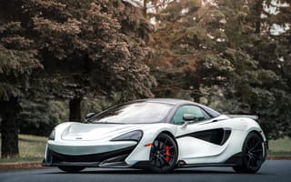 Картинка McLaren, 2020, Автомобили, авто, машина, 600LT, автомобиль, белая, белые, машины, Макларен, Spider, белых, Белый