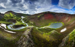 Картинка Исландия, Fjallabak, Природа, Облака, гора, облачно, облако, Горы