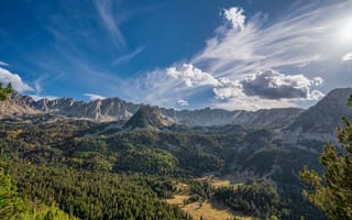 Картинка Андорра, Pyrenees, Небо, Горы, Облака, Пейзаж, Природа, облачно, гора, облако