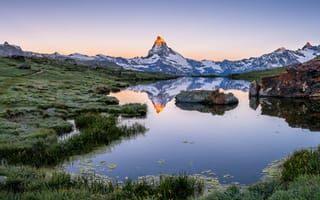Обои альп, Швейцария, Альпы, Озеро, Горы, Stellisee, Пейзаж, Природа, гора