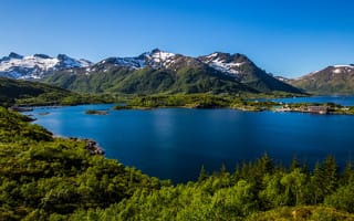 Обои Лофотенские, острова, Горы, Норвегия, Природа, Пейзаж, гора