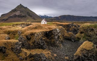 Картинка Исландия, Arnarstapi, Горы, Скала, Природа, скале, Утес, скалы, гора