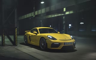 Картинка Porsche, Cayman, желтая, 718, Автомобили, Желтый, авто, автомобиль, желтых, GT4, машины, желтые, машина, Порше