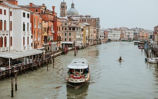 Картинка Венеция, Италия, суда, Города, город, Речные, Водный, канал