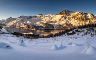 Картинка Альпы, Швейцария, гора, снега, Engadin, Природа, альп, Горы, снегу, Зима, Снег, снеге, зимние