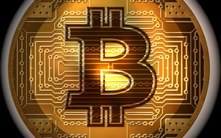 Картинка Bitcoin, на, Биткоин, черном, фоне, Черный