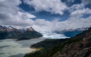 Картинка Аргентина, Perito, Облака, Moreno, облачно, Природа, гора, облако, Glacier, Patagonia, Горы