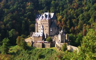 Обои Германия, Elz, Осень, Замки, город, Castle, Rhineland-Palatinate, Города, замок, осенние