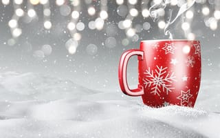 Картинка Рождество, Снег, снегу, снеге, Новый, кружке, Кружка, год, кружки, снега