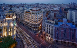 Картинка Мадрид, Испания, улиц, улице, Города, город, Здания, Улица, Дома