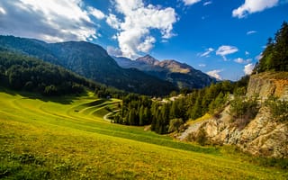 Картинка Альпы, Швейцария, Горы, альп, облако, гора, Облака, облачно, Graubünden, Природа, Небо