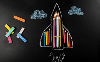 Картинка карандаш, Ракета, карандашей, Карандаши, Разноцветные, карандаша