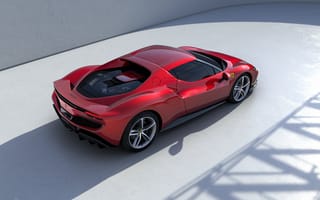 Картинка Ferrari, 296, красная, автомобиль, Автомобили, Металлик, Феррари, красные, машина, Красный, красных, авто, (F171), 2022, машины, Сверху, GTB