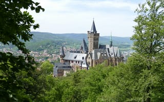 Картинка Германия, Wernigerode, Castle, Замки, Города, город, замок, city, Saxony-Anhalt