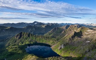 Обои Лофотенские, острова, Løynvatnet, Горы, гора, Природа, Норвегия, Озеро