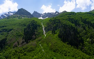 Картинка Россия, Karachay-Cherkessia, гора, река, речка, Реки, Горы, Природа