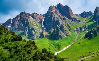 Картинка Talas, Kyrgyzstan, Горы, Скала, Утес, скалы, гора, скале, Природа, Пейзаж