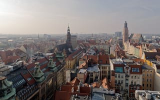 Картинка Польша, Wroclaw, Silesia, Здания, Сверху, Дома, город, Города